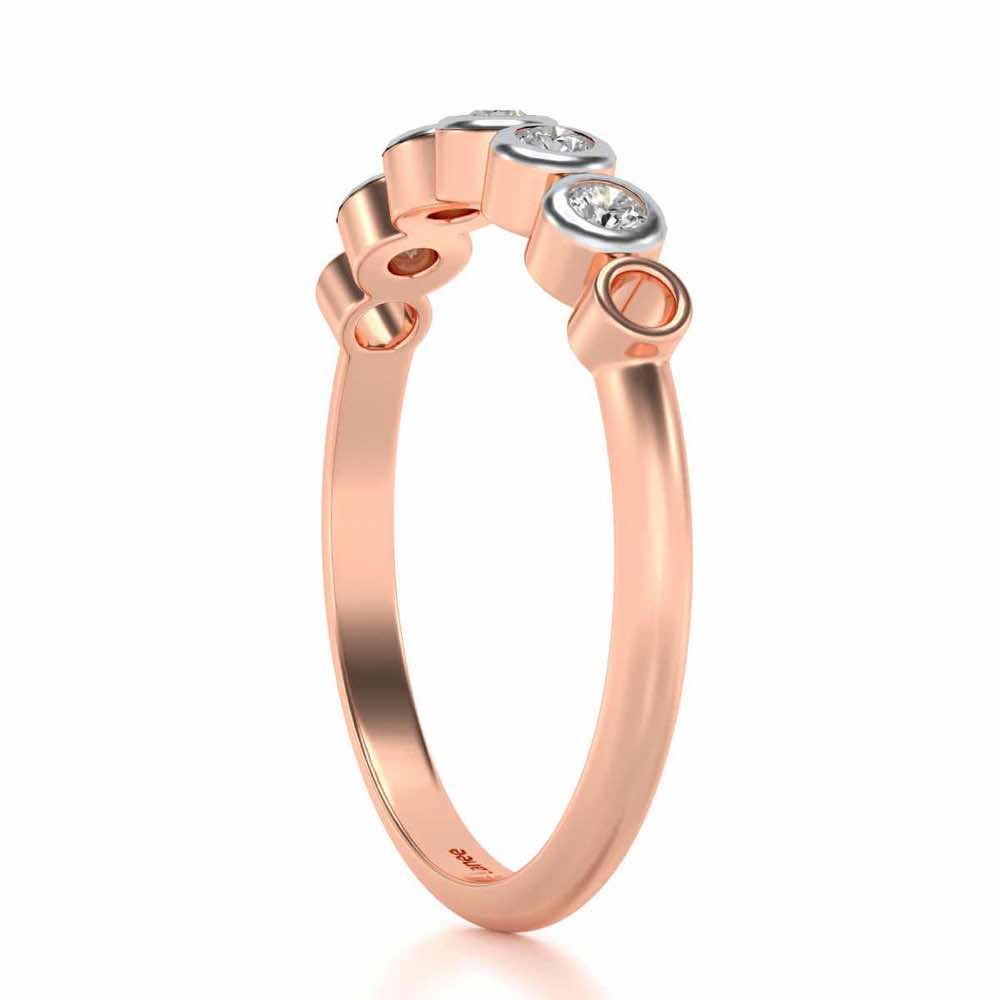 Classy Silver Band Ring - Rose Gold - Image 3
