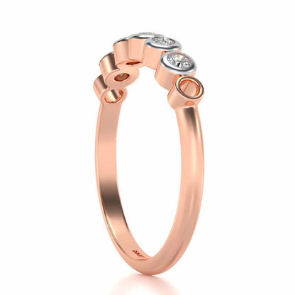 Classy Silver Band Ring - Rose Gold - Image 3