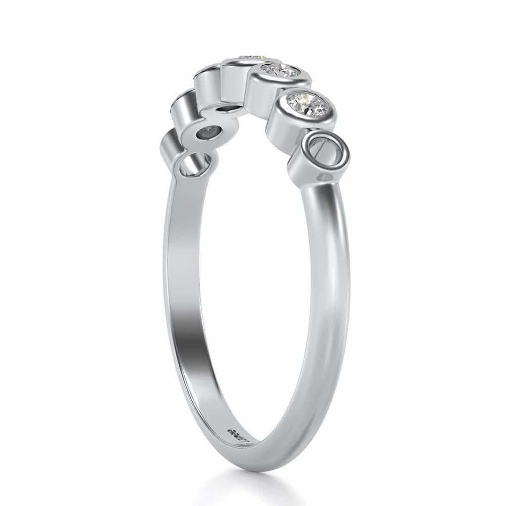 Classy Silver Band Ring - White Gold - Image 3
