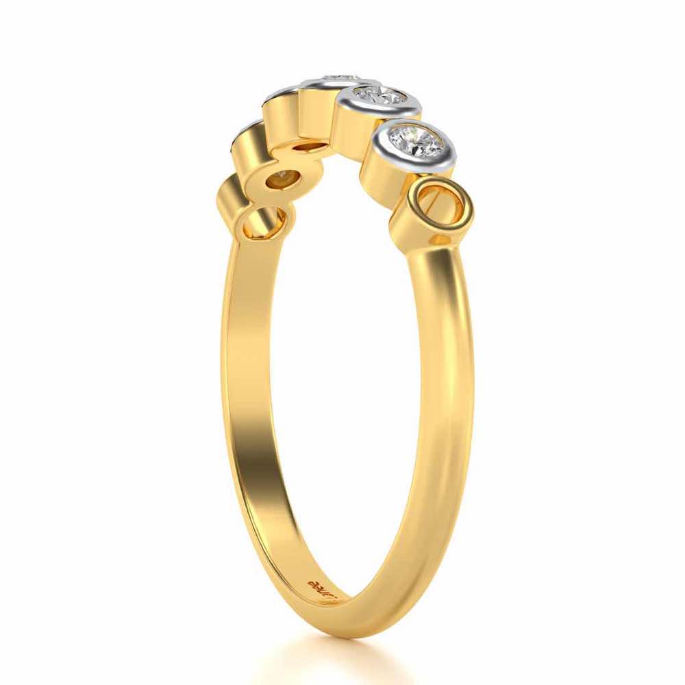 Classy Silver Band Ring - Yellow Gold - Image 3
