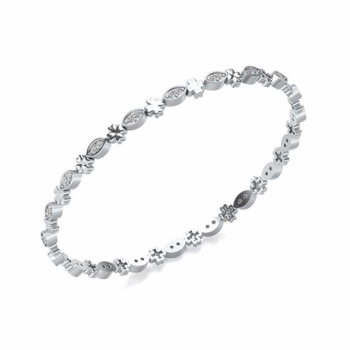 Classy Silver Bangles - White Gold - Image 1