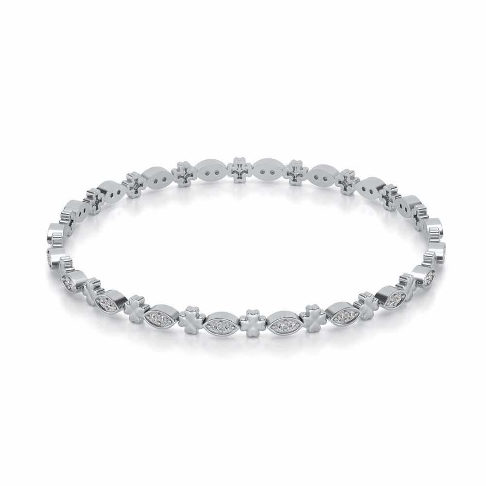 Classy Silver Bangles - White Gold - Image 2