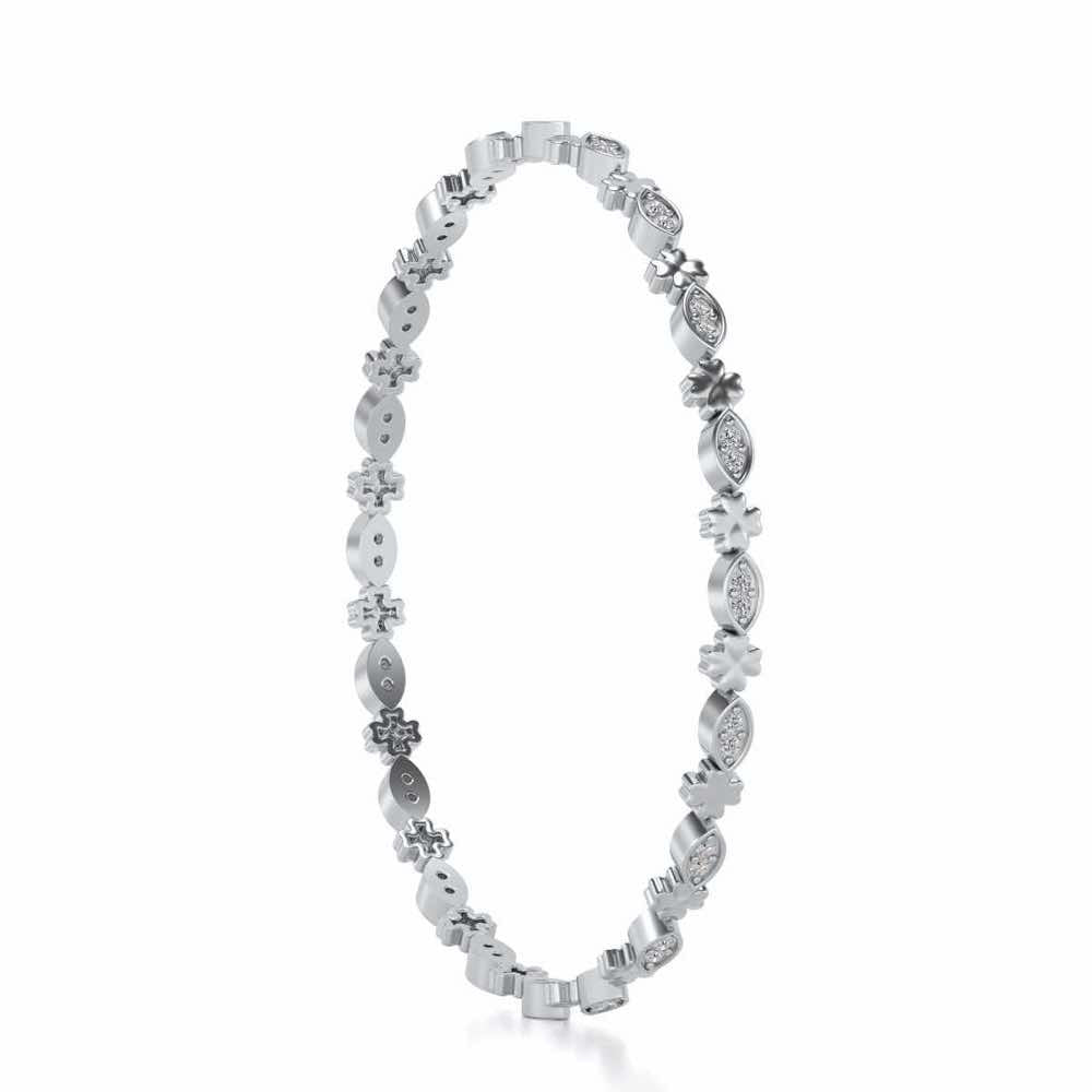 Classy Silver Bangles - White Gold - Image 3