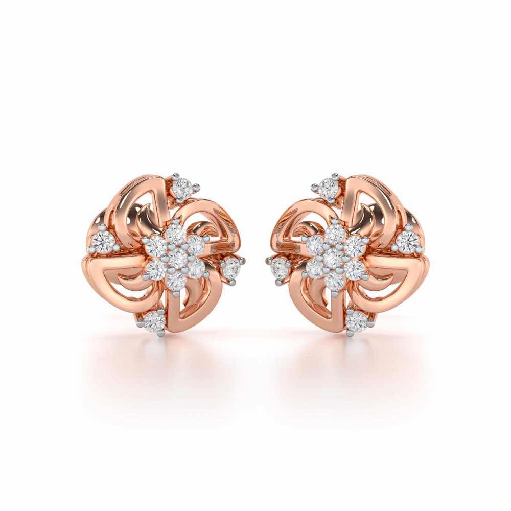 Clifford Glow Silver Earrings - Rose Gold - Image 1