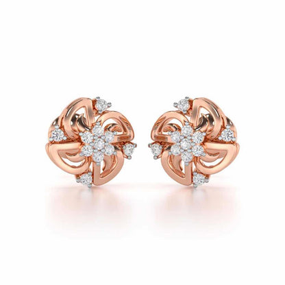 Clifford Glow Silver Earrings - Rose Gold - Image 1