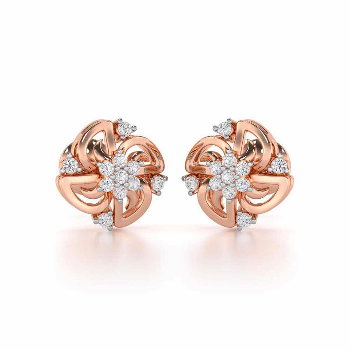 Clifford Glow Silver Earrings - Rose Gold - Image 1