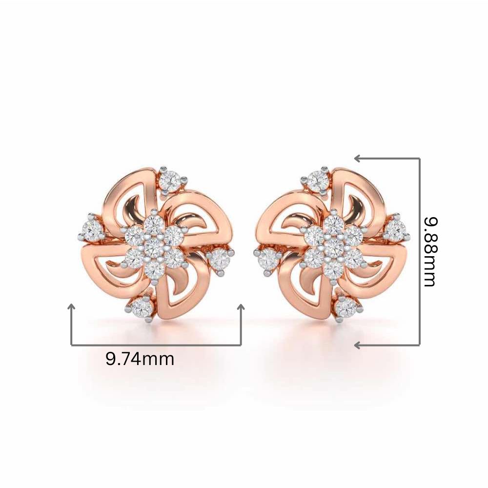 Clifford Glow Silver Earrings - Rose Gold - Image 2