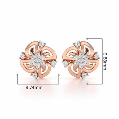 Clifford Glow Silver Earrings - Rose Gold - Image 2