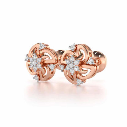 Clifford Glow Silver Earrings - Rose Gold - Image 3