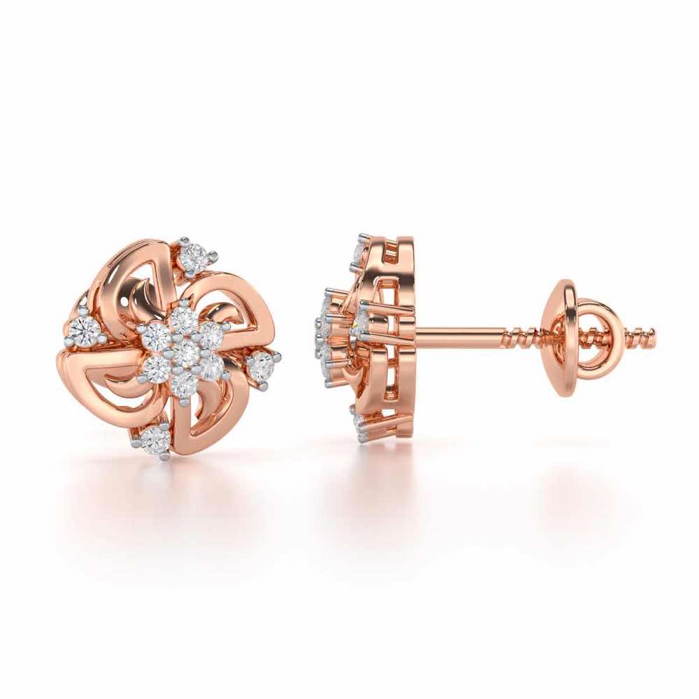 Clifford Glow Silver Earrings - Rose Gold - Image 4