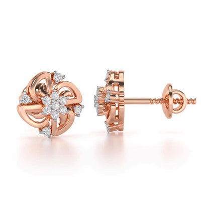 Clifford Glow Silver Earrings - Rose Gold - Image 4