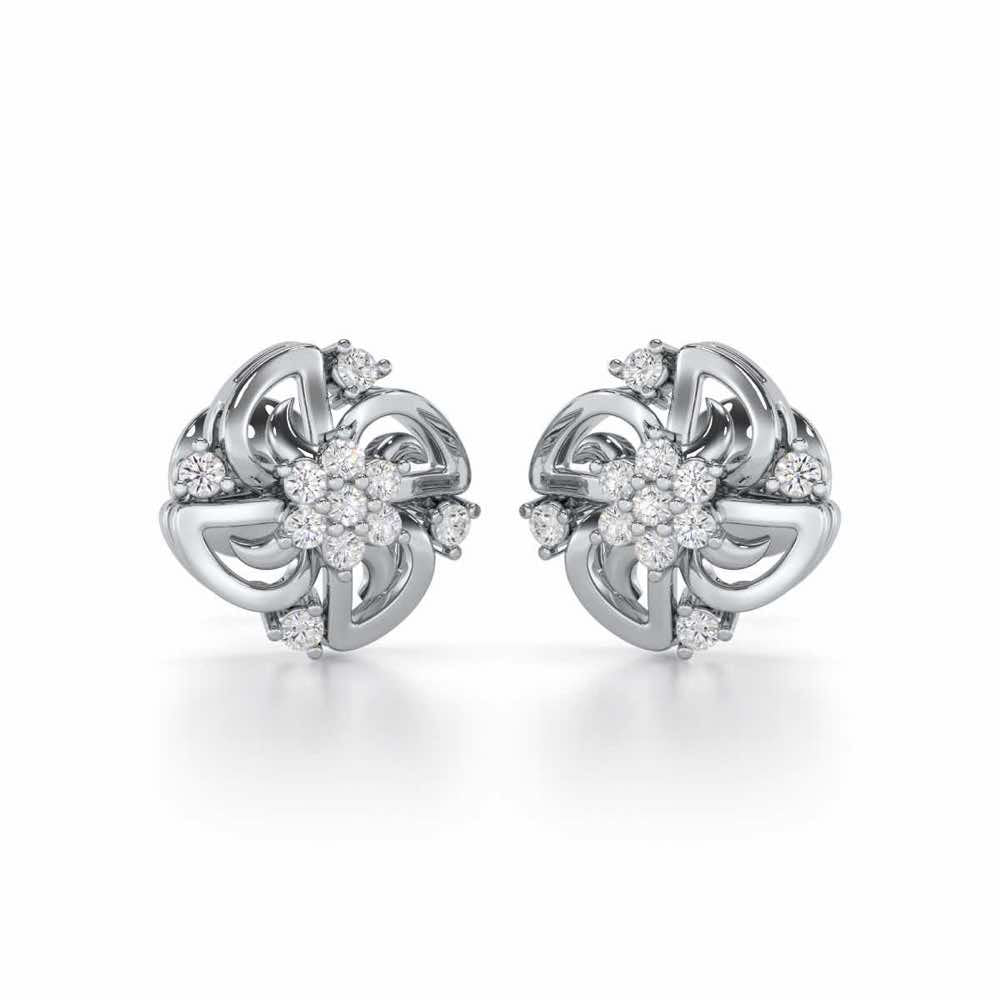 Clifford Glow Silver Earrings - White Gold - Image 1