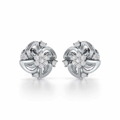 Clifford Glow Silver Earrings - White Gold - Image 1