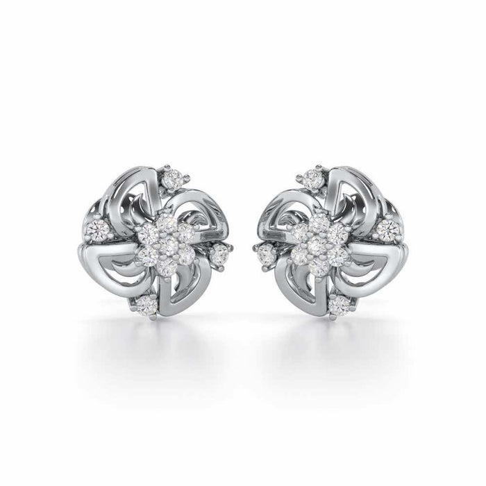 Clifford Glow Silver Earrings - White Gold - Image 1