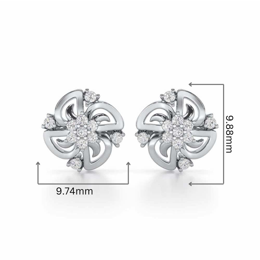 Clifford Glow Silver Earrings - White Gold - Image 2