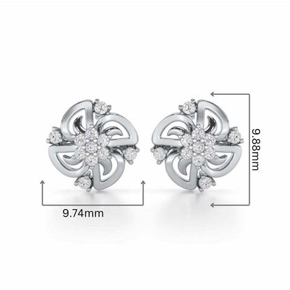 Clifford Glow Silver Earrings - White Gold - Image 2
