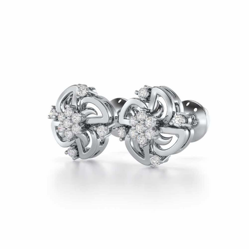 Clifford Glow Silver Earrings - White Gold - Image 3