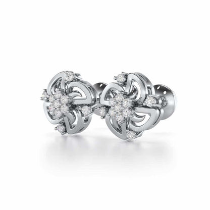 Clifford Glow Silver Earrings - White Gold - Image 3