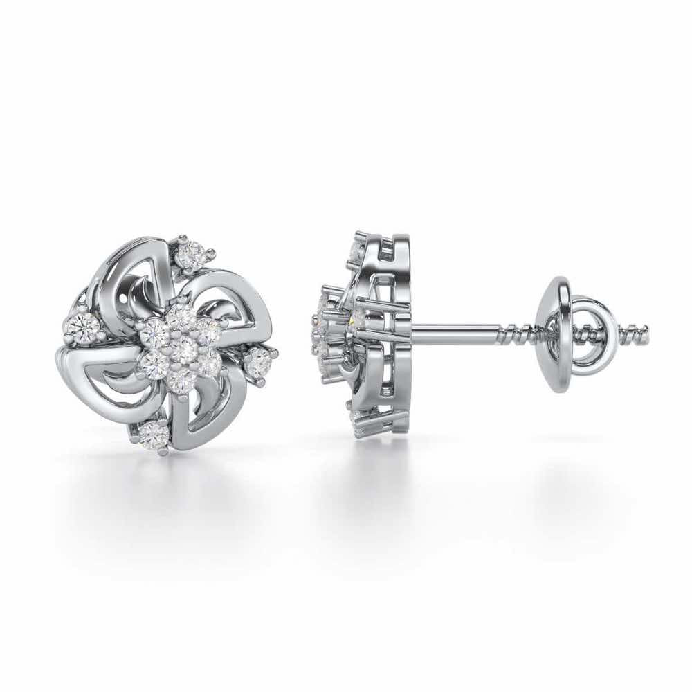 Clifford Glow Silver Earrings - White Gold - Image 4