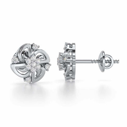 Clifford Glow Silver Earrings - White Gold - Image 4