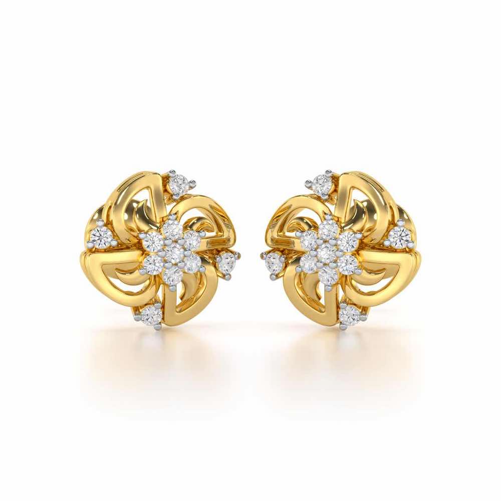 Clifford Glow Silver Earrings - Yellow Gold - Image 1