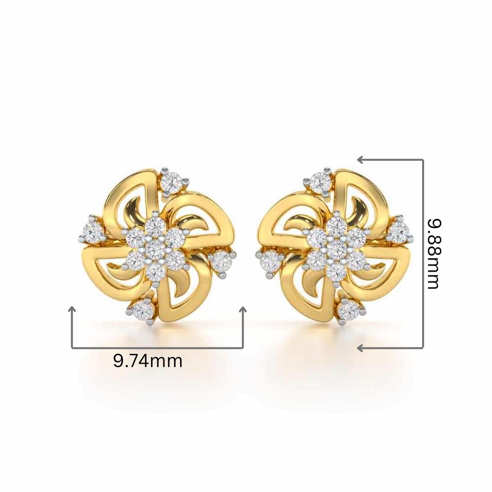 Clifford Glow Silver Earrings - Yellow Gold - Image 2