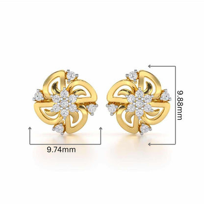 Clifford Glow Silver Earrings - Yellow Gold - Image 2