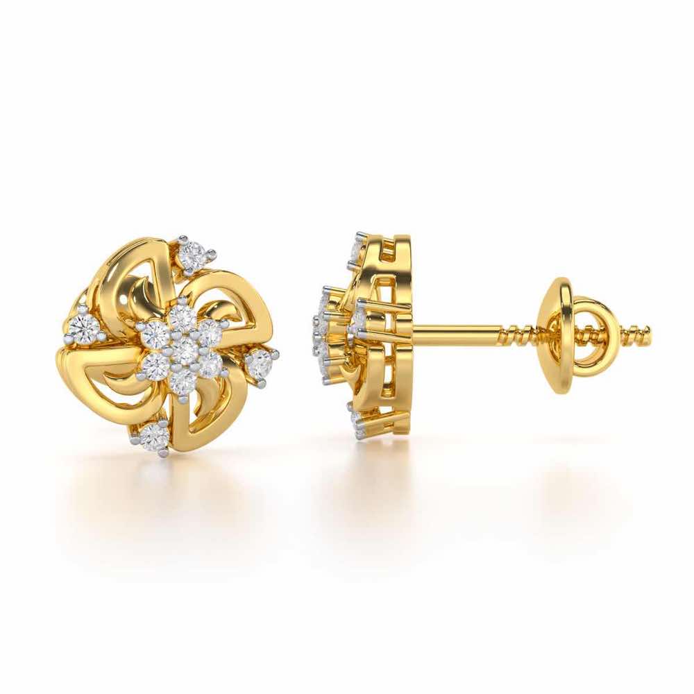 Clifford Glow Silver Earrings - Yellow Gold - Image 4