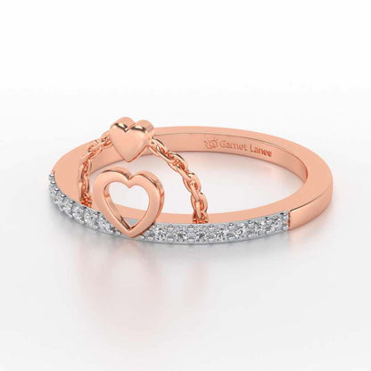 Close-to-Heart Silver Ring - Rose Gold - Image 2