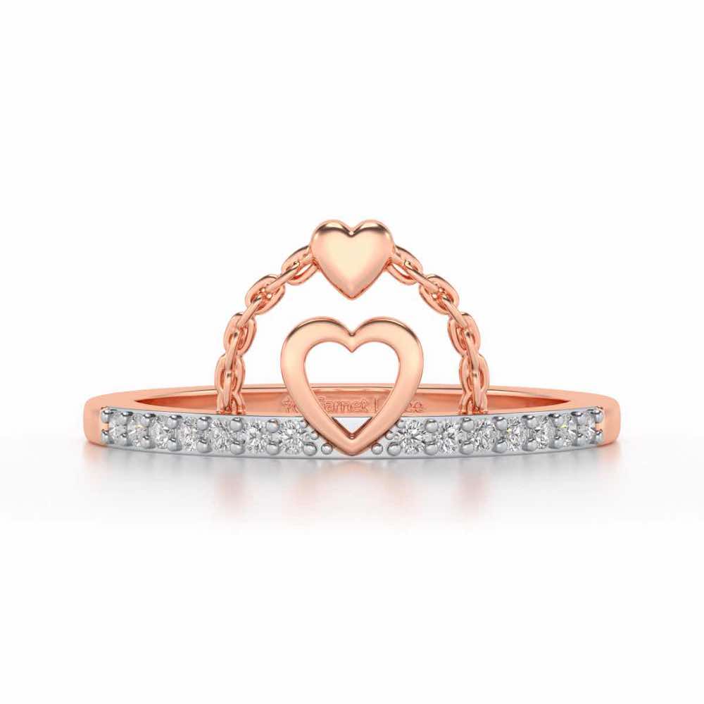 Close-to-Heart Silver Ring - Rose Gold - Image 4