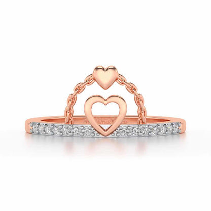Close-to-Heart Silver Ring - Rose Gold - Image 4