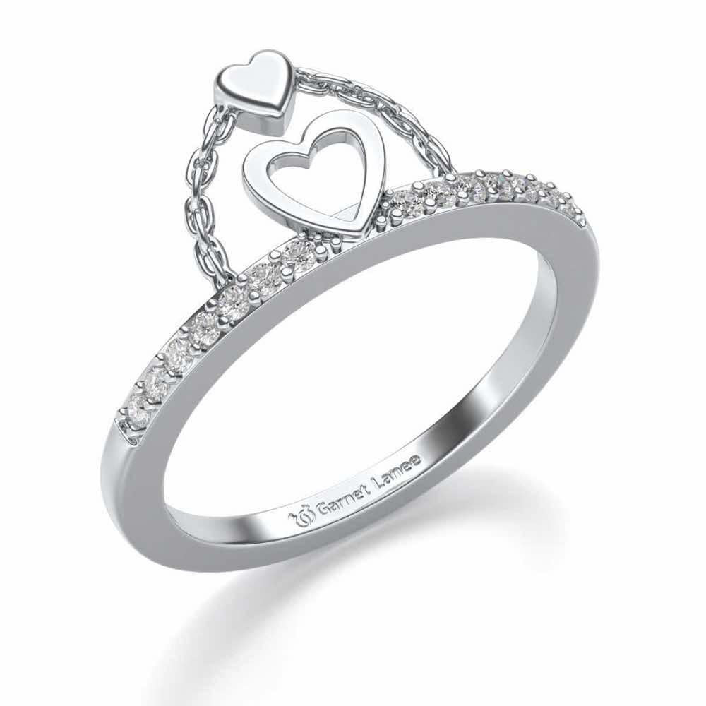 Close-to-Heart Silver Ring - White Gold - Image 1
