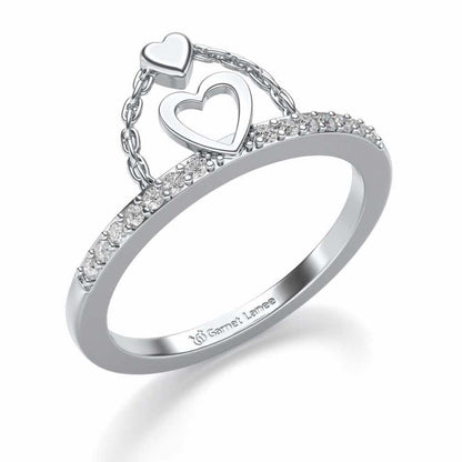 Close-to-Heart Silver Ring - White Gold - Image 1