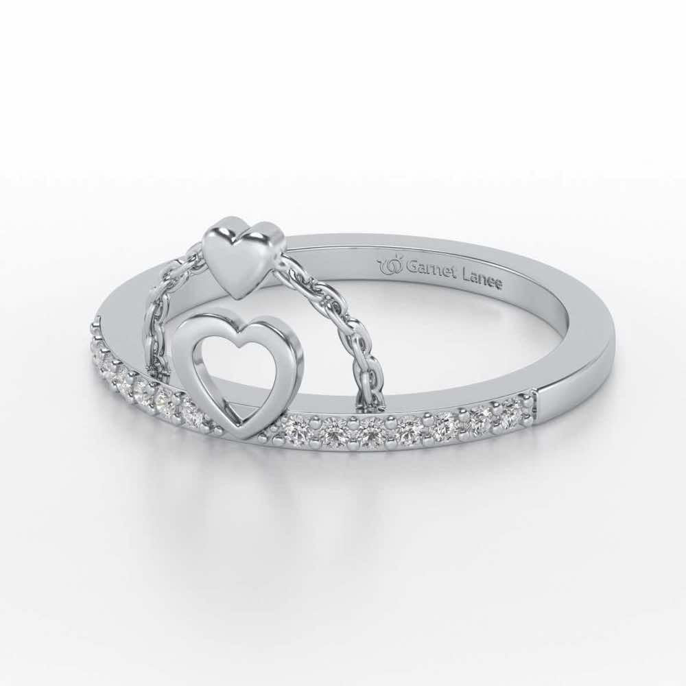 Close-to-Heart Silver Ring - White Gold - Image 2