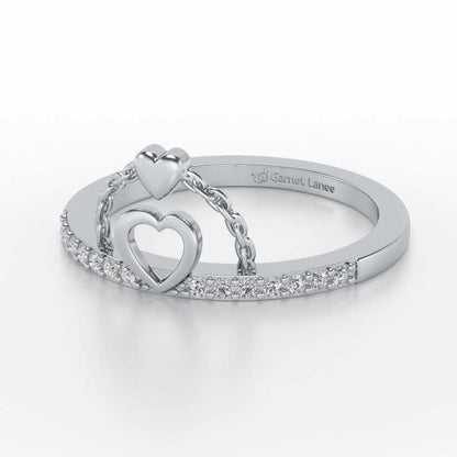 Close-to-Heart Silver Ring - White Gold - Image 2
