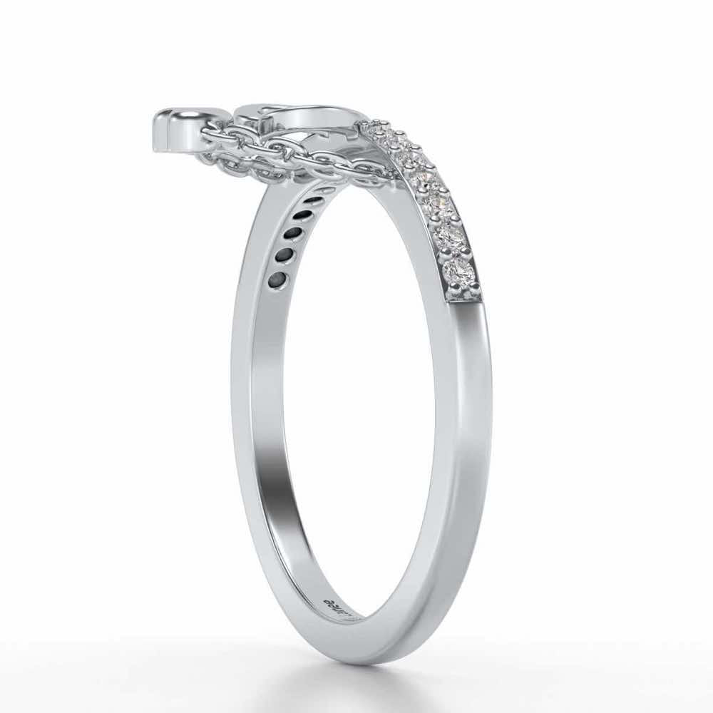 Close-to-Heart Silver Ring - White Gold - Image 3