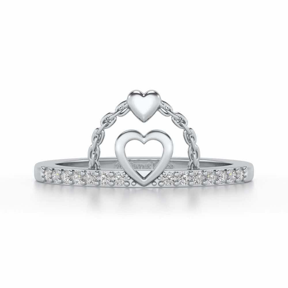 Close-to-Heart Silver Ring - White Gold - Image 4
