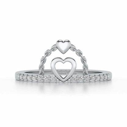Close-to-Heart Silver Ring - White Gold - Image 4