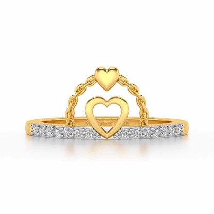 Close-to-Heart Silver Ring - Yellow Gold - Image 4