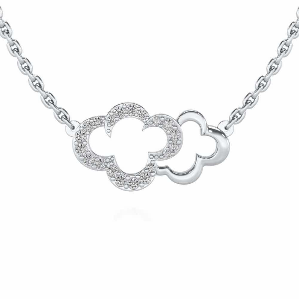 Cloud Silver Pendant - White Gold - Image 1