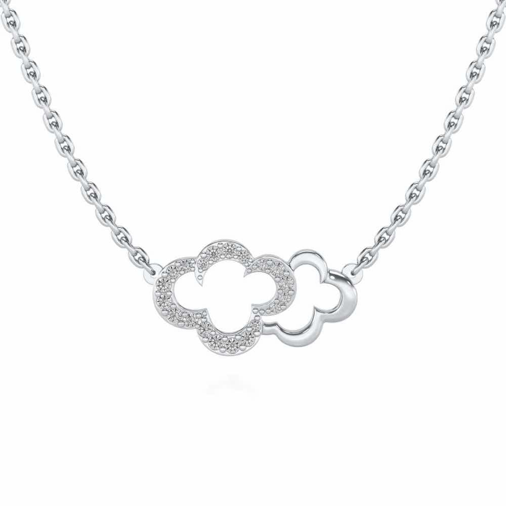 Cloud Silver Pendant - White Gold - Image 2