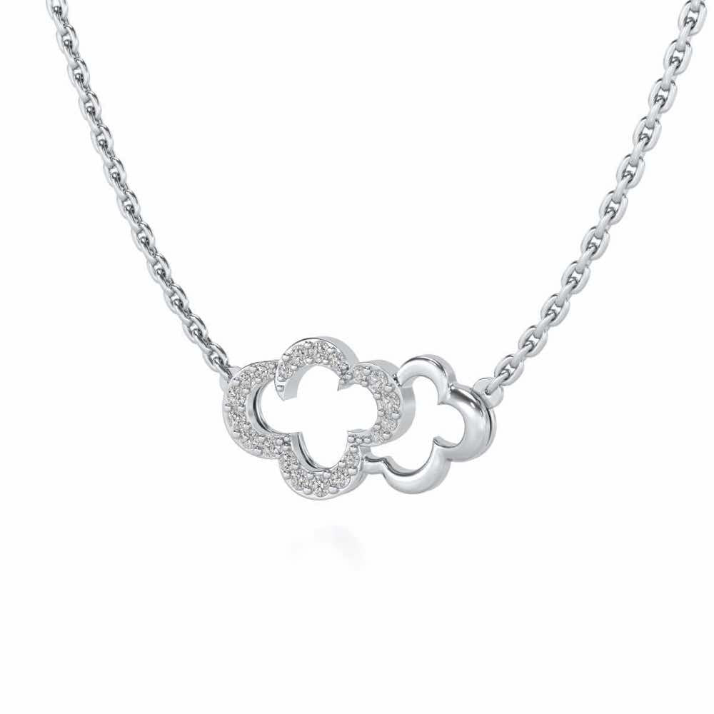 Cloud Silver Pendant - White Gold - Image 3