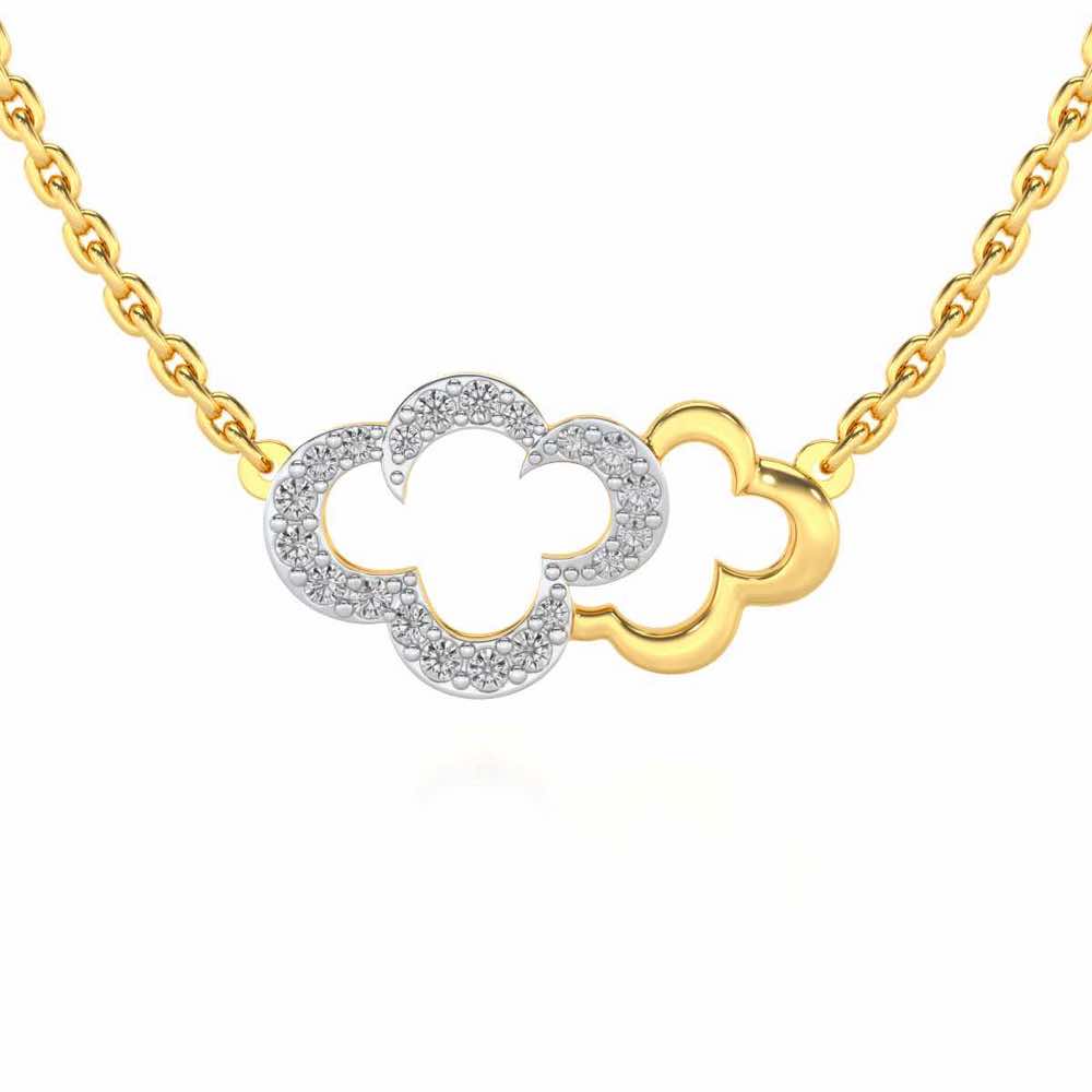 Cloud Silver Pendant - Yellow Gold - Image 1