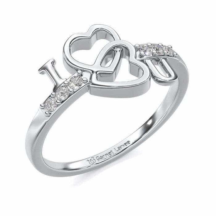 Clung Heart Silver Ring - White Gold - Image 1