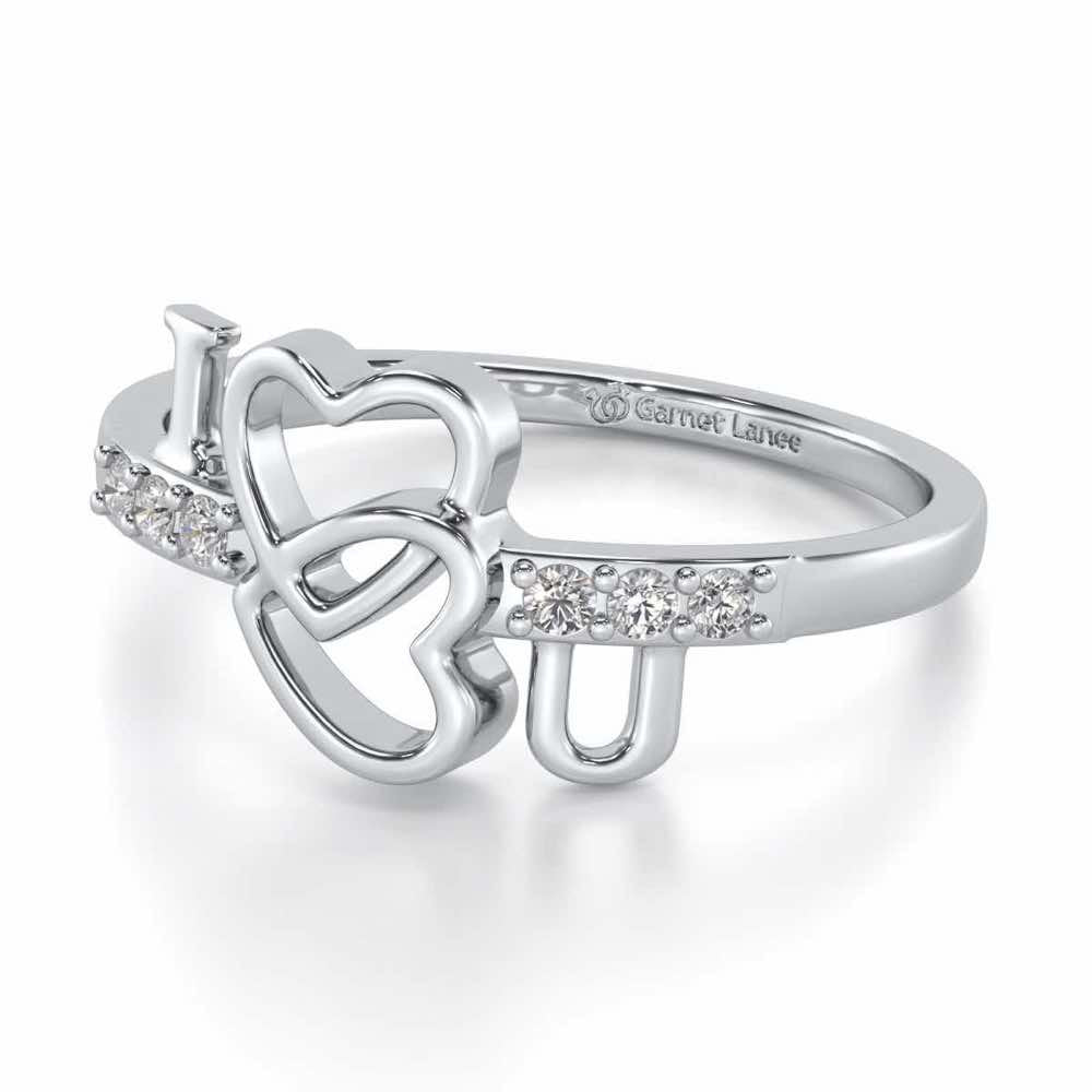 Clung Heart Silver Ring - White Gold - Image 2