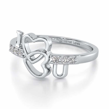 Clung Heart Silver Ring - White Gold - Image 2