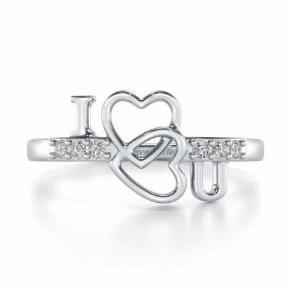 Clung Heart Silver Ring - White Gold - Image 4