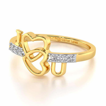 Clung Heart Silver Ring - Yellow Gold - Image 2