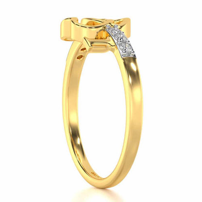 Clung Heart Silver Ring - Yellow Gold - Image 3