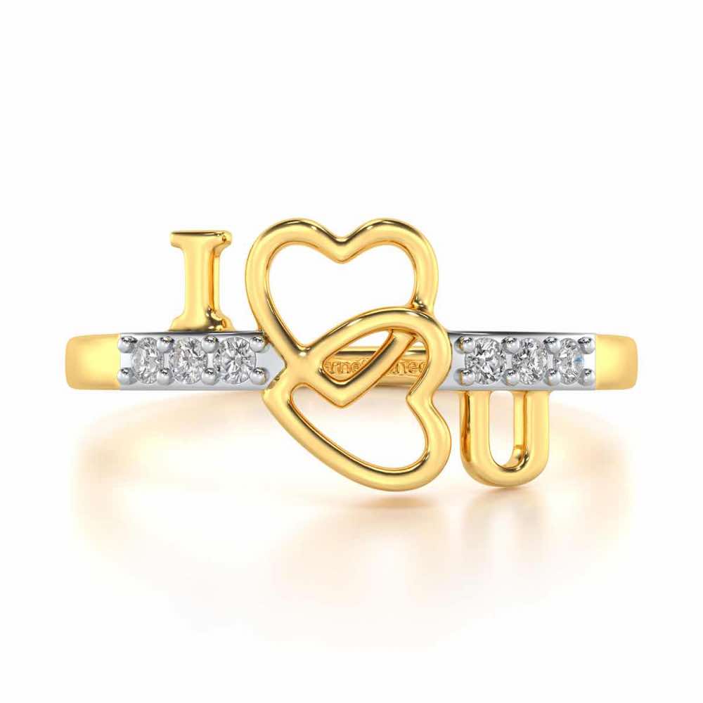 Clung Heart Silver Ring - Yellow Gold - Image 4